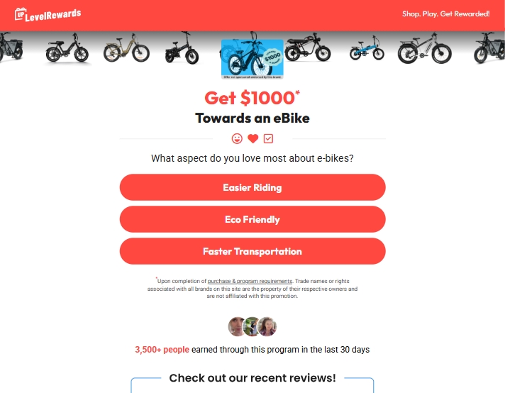 eBike reward